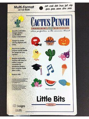 Cactus Punch Embroidery Digitizing Little Bits 40 Designs #LIL01 Pumpkins